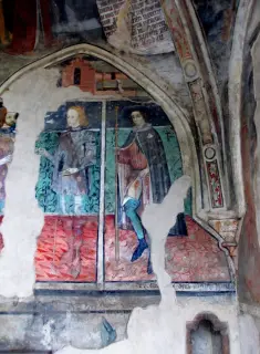 Parete di fondo, san Rocco e santo indeterminato - Cappella di San Sebastiano a Pianezza