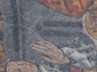 Miracolo del pollo dettaglio - Cappella di San Giacomo a Busca