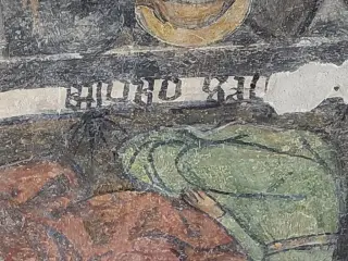 Dettaglio scritte gotiche - Cappella di San Giacomo a Busca