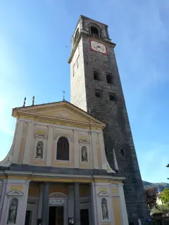 Campanile e facciata - Parrocchiale di San Lorenzo a Andorno Micca
