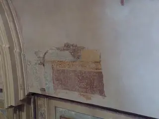Affresco di papa del '400 - Parrocchiale di Santa Maria di Pulcherada a San Mauro Torinese