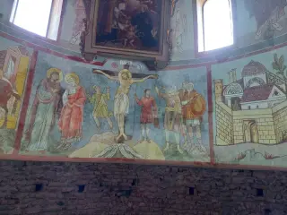 Ricostruzione affreschi con proiezione sugli originali - Parrocchiale di Santa Maria di Pulcherada a San Mauro Torinese