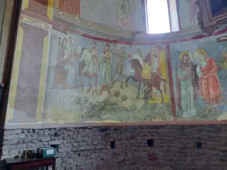 Ricostruzione affreschi con proiezione sugli originali - Parrocchiale di Santa Maria di Pulcherada a San Mauro Torinese