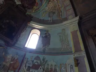 Ricostruzione affreschi con proiezione sugli originali - Parrocchiale di Santa Maria di Pulcherada a San Mauro Torinese