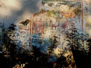 Parete Sud esterna San Giuliano a cavallo - Cappella di San Giuliano a SaviglianoFrazione San Giuliano