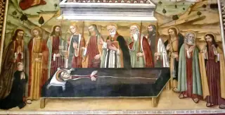 Affresco - particolare - Sacra o Sagra di San Michele a Sant'Ambrogio di TorinoFrazione Sacra di San Michele