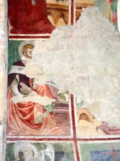 Sottarco, dettaglio - Chiesa di Santa Caterina a Chiomonte