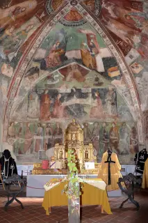 Affreschi abside - Chiesa della Confraternita di Santa Croce a Rocca Canavese
