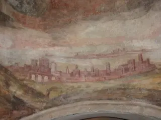 Affresco con la città di Asti - Collegiata di San Secondo a Asti