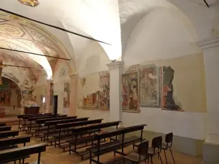 Parete destra affrescata - Oratorio di San Rocco a Mezzana MortigliengoFrazione Montaldo