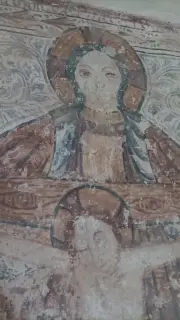 Madonna e Cristo Crrocifisso dettaglio - Chiesa di San Sebastiano a Fontanetto Po