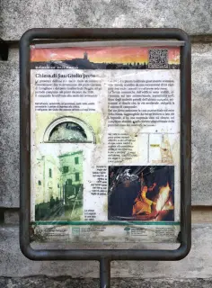 Pannello illustrativo - Chiesa o Canonica Regolare di San Giulio a Bellinzago NovareseFrazione Badia di Dulzago