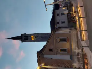 Campanile in notturna - Collegiata o Chiesa di Sant'Ambrogio a Omegna