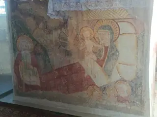 Palliotto affrescato - Chiesa o Oratorio di Santa Maria Assunta o al Piaggio a VilladossolaFrazione Piaggio