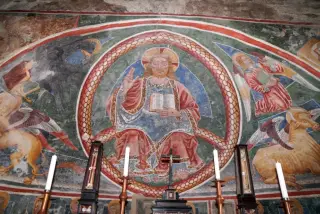 Pantocratore e simboli degli evangelisti - Chiesa di San Martino di Ingravo a Bolzano Novarese