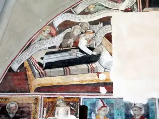 Presbiterio, parete Sud, sogno di San Vincenzo Ferreri - Cappella di Santa Maria Assunta o della Stella a MacelloFrazione Stella