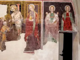 Presbiterio, parete Nord,San Sebastiano, Maddalena, Santa Liberata, Santa Caterina - Cappella di Santa Maria Assunta o della Stella a MacelloFrazione Stella