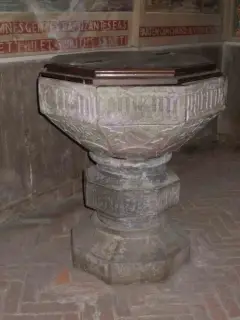 Prima campata cappella destra. - Battistero, credo unumdeum - Parrocchiale di Santo Stefano a Villafranca Piemonte