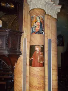 Affreschi su pilastro tra seconda e terza campata - Parrocchiale di Santo Stefano a Villafranca Piemonte