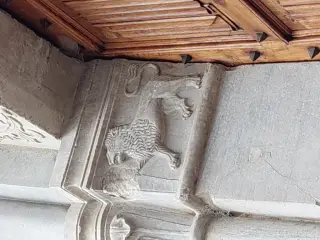 Leone sul fianco sinistro del portale - Chiesa di San Francesco a Cuneo