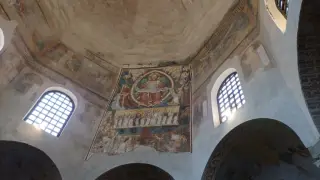 Affresco Cristo - Battistero del Duomo a Novara
