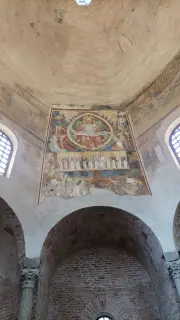 Affresco Cristo - Battistero del Duomo a Novara