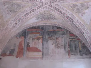 Chiostro - Ciclo vita San Benedetto - Abbazia di San Nazzaro o dei Santi Nazario e Celso a San Nazzaro Sesia