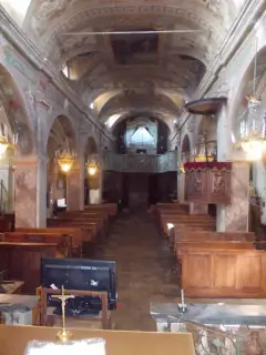 Interno verso controfacciata - Chiesa di San Giovanni Battista a Caraglio