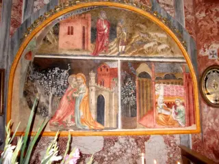 Cappella antica, parete destra, storie della Vergine - Cappella della Madonna del Castello a Caraglio