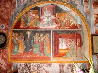 Cappella antica, parete sinistra, storie della Vergine - Cappella della Madonna del Castello a Caraglio