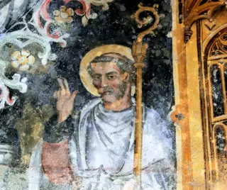 Particolare affreschi - Cappella di San Bernardo e Mauro a Valgrana