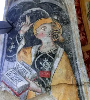 Particolare affreschi - Cappella di San Bernardo e Mauro a Valgrana