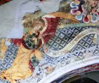 Annunciazione particolare - Cappella di San Bernardo e Mauro a Valgrana
