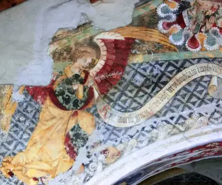 Annunciazione particolare - Cappella di San Bernardo e Mauro a Valgrana