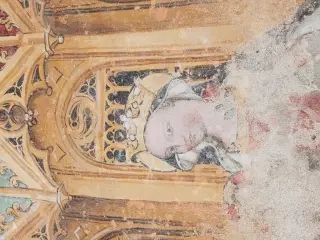 Madonna col Bambino: dettaglio - Cappella di San Bernardo e Mauro a Valgrana