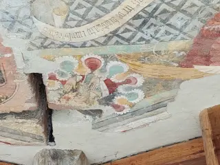 Annunciazione, dettaglio - Cappella di San Bernardo e Mauro a Valgrana