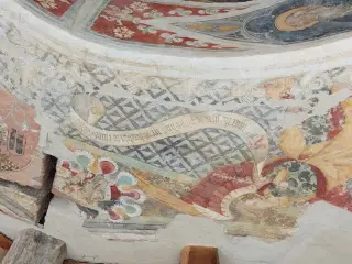 Annunciazione, dettaglio - Cappella di San Bernardo e Mauro a Valgrana