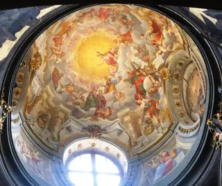 Interno cupola sull'altare - Parrocchiale dei Santi Andrea e Ponzio a Dronero
