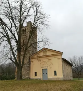 Facciata e campanile - Cappella di San Giacomo a CumianaFrazione Tavernette