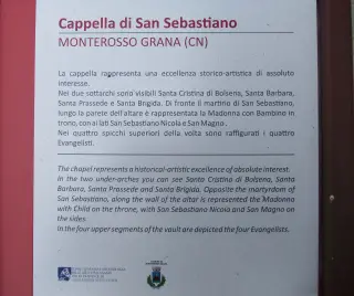Cartello esplicativo - Cappella di San Sebastiano a Monterosso Grana