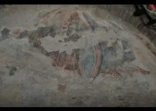 Affresco Cristo Pantocratore - Cappella di San Valeriano (1) a Borgone Susa