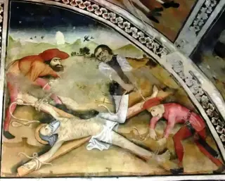 Scene del martirio di Sant'Andrea - Cappella di Sant'Andrea a ChiomonteFrazione Ramats