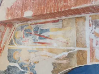 San Sebastiano e Santo in facciata - Cappella di San Bernardo a Castelletto Stura