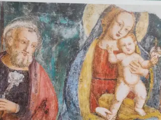 Dettagli affresco da pannello illustratrivo - Cappella di San Gervasio o Servasio o Servazio a Castellinaldo