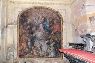S. Giuseppe, Antonio da Padova-Madonna Carlo Borromeo e ai piedi due SS Vescovi - Chiesa di Sant'Apollinare a CasalbeltrameFrazione Fisrengo
