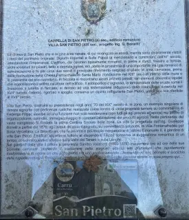 Pannello illustrativo - Chiesa di San Pietro a CarrùFrazione San Pietro