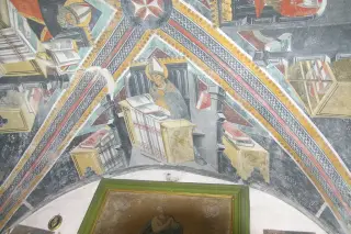 Affresco Dottore della chiesa - Cappella dei Cavalieri di Malta o San Giovanni a CavallermaggioreFrazione Motta San Giovanni