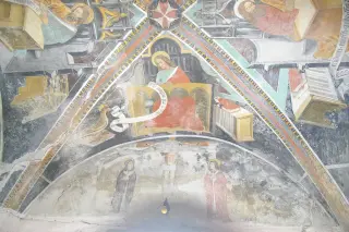 Affresco Evangelista - Cappella dei Cavalieri di Malta o San Giovanni a CavallermaggioreFrazione Motta San Giovanni