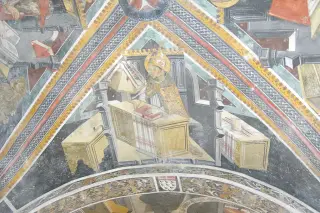 Affresco Dottore della chiesa - Cappella dei Cavalieri di Malta o San Giovanni a CavallermaggioreFrazione Motta San Giovanni