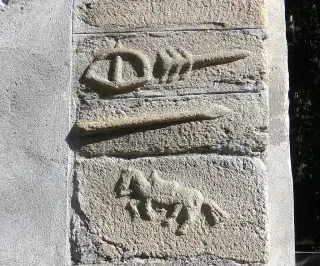 Dettaglio bassorilievo - Cappella di San Rocco e San Sebastiano a Exilles